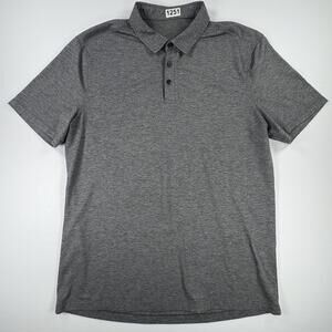Lululemon Polo Shirt Mens Large Gray Performance Stretch Short Sleeve Tech Golf